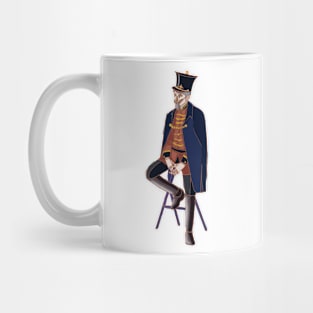 The wooden soldier sitting. Mug